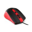 Mouse optic cu fir, USB, 1000dpi, negru/rosu