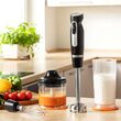 Blender de mana 800 W, 2 viteze, cutite inox, 700 ml, tocare, zdrobire, tel