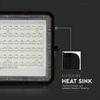 Proiector led cu incarcare solara 15 W, 1200 lm, 4000K, IP65, Aluminiu
