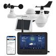 Statie meteo cu panou solar, Smart WiFi 7 in 1, afisaj color 7”, interior/exterior, temperatura, umiditate, viteza vantului/directie, prognoza meteo, alarma, IPX6