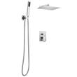 Set de dus, Montaj incastrat, Inox, Argintiu, Cap dus patrat 30 cm, Dimensiune 555 x 300 x 70 mm