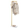 Cuier metalic, Inaltime 170 cm, Auriu, 3 agatatori, Baza piatra