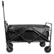Carucior pentru plaja, Pliabil, max 100 kg, Negru, roti PVC, maner reglabil 60 – 84 cm