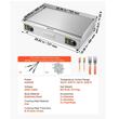 Plita electrica, Plancha Inox 4400 W, suprafata de gatit Neteda 725 x 400 mm, control reglabil al temperaturii 50-300°C