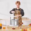 Presa manuala pentru struguri si fructe moi, Capacitate 5 l, Inox, 300x225x660 mm