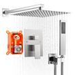 Set de dus, Montaj incastrat, Inox, Argintiu, Cap dus patrat 30 cm, Dimensiune 555 x 300 x 70 mm