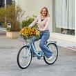 Bicicleta de oras, Roti 26 inch, 2 x frane V-Brake, Cos cumparaturi, max 150 kg, Otel, mansoane maner piele, 7 viteze, Albastru
