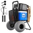 Carucior pentru nisip cu roti mari gonflabile, Pliabil, Capacitate 75 kg, Pompa, inaltime reglabila 855-1150 mm