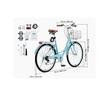 Bicicleta de oras, Roti 26 inch, 2 x frane V-Brake, Cos cumparaturi, max 150 kg, Otel, mansoane maner piele, 7 viteze, Albastru