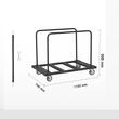 Carucior pentru transport placi gips-carton, maxim 816 Kg, 10 placi, Otel, 4 x roti, 1150 x 740 x 995 mm