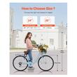 Bicicleta de oras, Roti 24 inch, 2 x frane V-Brake, Cos cumparaturi, max 150 kg, Otel, mansoane maner piele, 7 viteze Shimano, Albastru