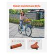 Bicicleta de oras, Roti 24 inch, 2 x frane V-Brake, Cos cumparaturi, max 150 kg, Otel, mansoane maner piele, 7 viteze Shimano, Albastru