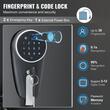 Dulap arme cu amprenta digitala, Cifru, 1447x355x360 mm, 6 arme, cutie munitie, suport 4 pistoale,  Alarma