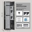 Dulap arme cu amprenta digitala, Cifru, 300x280x1380 mm, 5 arme, suport 4 pistoale,  Alarma