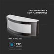 Aplica Inox, fara bec, E27, dimensiune 90 x 250 x 100 mm, IP44, Gri