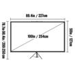 Ecran de proiectie cu trepied 100 inch, 4K Ultra HD, portabil, 16:9, Material anti-lumina, Ecran lavabil, Unghi de vizualizare 160 de grade