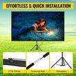 Ecran de proiectie cu trepied 80 inch, 4K Ultra HD, portabil, 16:9, Material anti-lumina, Ecran lavabil, Unghi de vizualizare 160 de grade