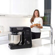 Mixer planetar cu bol inox 1000 W, 8 viteze, functie Turbo, Negru, capacitate 5.2 l