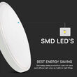 Plafoniera led, Interior/Exterior IP44, 4000K, 3820 lm, 30 W, dimensiune 350 x 61 mm, Alba, Rotunda