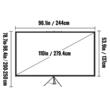 Ecran de proiectie cu trepied 110 inch, 4K Ultra HD, portabil, 16:9, Material anti-lumina, Ecran lavabil, Unghi de vizualizare 160 de grade