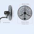 Ventilator cu pulverizare apa, oscilant de perete, Industrial, diametru 762 mm, Metal, IP44, 150 W, Temporizator