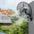 Ventilator cu pulverizare apa, oscilant de perete, Industrial, diametru 762 mm, Metal, IP44, 150 W, Temporizator