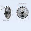 Ventilator oscilant de perete, Industrial, diametru 570 mm, Metal, IP44, 90 W