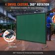 Perdea sudura impotriva scanteilor cu cadru otel, 180x240 cm, 4 x roti, Verde