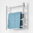 Uscator electric pentru prosoape, Inox, fixare perete, IPX5, 500 x 500 x 102 mm, 4 elementi, temporizator, LCD, Argintiu