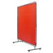 Perdea sudura impotriva scanteilor cu cadru otel, 180x180 cm, 4 x roti, Rosu, Protectie UV