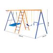 Leagan pentru copii, 6 in 1, scara, cos baschet, cadru otel A, max 200 kg, demontabil, 2040 x 4200 x 1780 mm