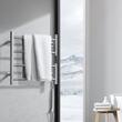 Uscator electric pentru prosoape, Inox, fixare perete, IPX5, 500 x 500 x 102 mm, 4 elementi, temporizator, LCD, Argintiu