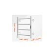 Uscator electric pentru prosoape, Inox, fixare perete, IPX5, 500 x 500 x 102 mm, 4 elementi, temporizator, LCD, Argintiu