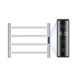 Uscator electric pentru prosoape, Inox, fixare perete, IPX5, 500 x 500 x 102 mm, 4 elementi, temporizator, LCD, Argintiu