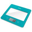 Cantar de bucatarie sticla securizata, Albastru, Ecran LCD, 1g-5kg, 1x 3V baterie litiu CR 2032