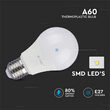 Bec led A60, dulie E27, putere 9W, 2700K Alb cald