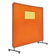 Perdea sudura impotriva scanteilor cu cadru otel, 180x180 cm, 4 x roti, Portocaliu, Protectie UV, Fereastra