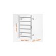 Uscator electric pentru prosoape, Inox, fixare perete, IPX5, 610 x 500 x 102 mm, 6 elementi, temporizator, LCD, Argintiu