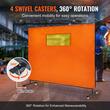 Perdea sudura impotriva scanteilor cu cadru otel, 180x180 cm, 4 x roti, Portocaliu, Protectie UV, Fereastra