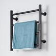 Uscator electric pentru prosoape, Inox, fixare perete, IPX5, 500 x 500 x 102 mm, 4 elementi, temporizator, LCD, Negru