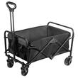 Carucior pentru plaja, Pliabil, max 100 kg, Negru, roti PVC, maner reglabil 60 – 84 cm
