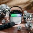 Boxa portabila cu microfon, Karaoke, SD, USB, AUX si Bluetooth, 4 modulatii diferite ale vocii, 5 W