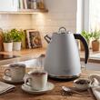 Fierbator electric, capacitate 1.5 l, putere 2200 W, Gri, filtru anticalcifiere, Inox