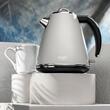 Fierbator electric, capacitate 1.5 l, putere 2200 W, Gri, filtru anticalcifiere, Inox