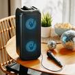Boxa portabila cu microfon, Radio FM, Karaoke, Bluetooth, SD. Aux, USB, 2x5 W, Iluminare LED RGB