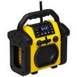 Radio portabil pentru santier/Camping, Bluetooth, IP54, 10W, AM/FM, antena telescopica, Afisaj Digital, Baterie (6x R14) și alimentarea rețea, Ceas, Aux, Incarcare telefon