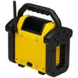 Radio portabil pentru santier/Camping, Bluetooth, IP54, 10W, AM/FM, antena telescopica, Afisaj Digital, Baterie (6x R14) și alimentarea rețea, Ceas, Aux, Incarcare telefon