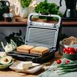 Sandwich maker 2in1, 1100W, Placi Antiaderente si detasabile, Negru