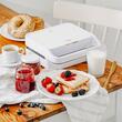 Sandwich maker 2in1, 1100W, Placi Antiaderente si detasabile, Alb