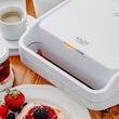 Sandwich maker 2in1, 1100W, Placi Antiaderente si detasabile, Alb